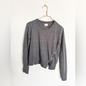SUNDRY Women’s Gray Zip Detail Sweater 0